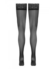 Bas autofixants noir Hold up 3 - Cotelli Legwear
