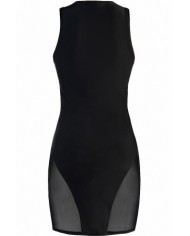 Robe moulante noire V-10619 - Axami