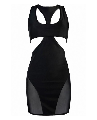 Robe moulante noire V-10619 - Axami