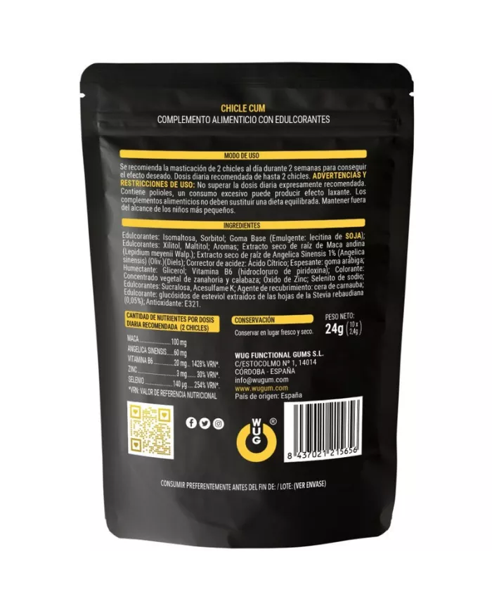 WUG SEX SENSE - CUM AUGMENTATION DE L''ÉJACULATION GOMME ET SPERME SAVEUR BANANE 10 UNITÉS