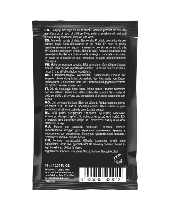 COQUETTE CHIC DESIRE - HUILE DE MASSAGE KISSABLE DE POCHE AVEC SUCETTE EFFET CHALEUR 10 ML