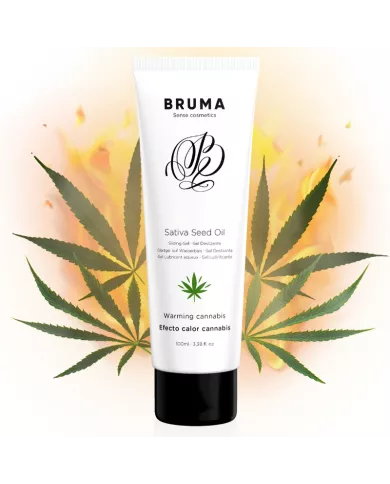 BRUMA - HUILE DE GRAINES DE SATIVA GEL GLISSANT RÉCHAUFFANT SAVEUR DE CANNABIS 100 ML BRUMA - HUILE DE GRAINES DE SATIVA GEL GLISSANT RÉCHAUFFANT SAVEUR DE CANNABIS 100 ML