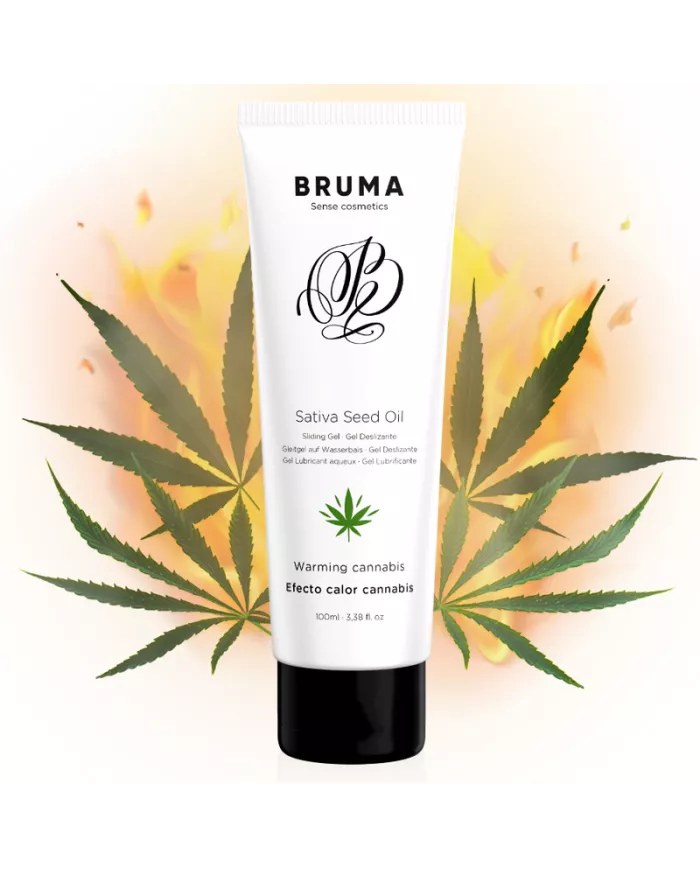 BRUMA - HUILE DE GRAINES DE SATIVA GEL GLISSANT RÉCHAUFFANT SAVEUR DE CANNABIS 100 ML