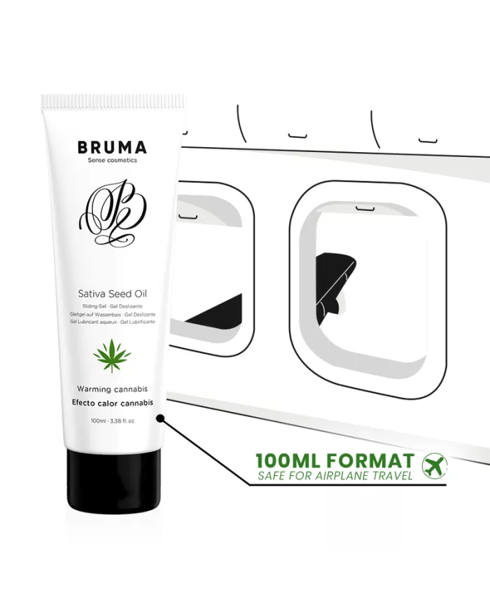 BRUMA - HUILE DE GRAINES DE SATIVA GEL GLISSANT RÉCHAUFFANT SAVEUR DE CANNABIS 100 ML