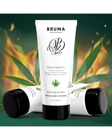 BRUMA - HUILE DE GRAINES DE SATIVA GEL GLISSANT RÉCHAUFFANT SAVEUR DE CANNABIS 100 ML