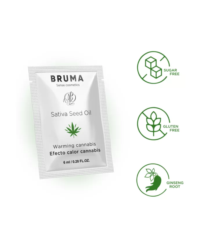 BRUMA - HUILE DE GRAINES DE SATIVA GEL GLISSANT RÉCHAUFFANT SAVEUR DE CANNABIS 6 ML
