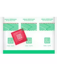 CONFORTEX - FEUILLES HYGIÉNIQUES JETABLES , SAC INDIVIDUEL + CONDOM FRAISE CONFORTEX - FEUILLES HYGIÉNIQUES JETABLES , SAC INDIVIDUEL + CONDOM FRAISE