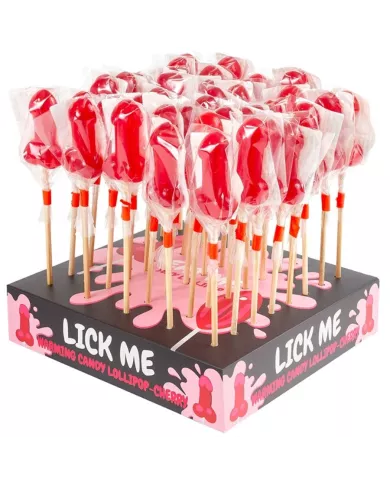 SECRETPLAY - PRÉSENTOIR DE SUCETTES PÉNIS EN BONBONS À LA CERISES AVEC EFFET DE CHALEUR ÉPICÉ (40 UNITÉS) SECRETPLAY - PRÉSENTOIR DE SUCETTES PÉNIS EN BONBONS À LA CERISES AVEC EFFET DE CHALEUR ÉPICÉ (40 UNITÉS)