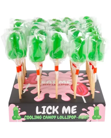 SECRETPLAY - PRÉSENTOIR DE SUCETTES PÉNIS À LA MENTHE AVEC EFFET FROID (40 UNITÉS)