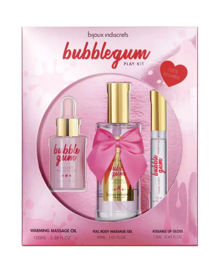 BIJOUX - INDISCRETS KIT DE JEU BUBBLEGUM AVEC HUILE, GEL ET BRILLANT LÈVRES BIJOUX - INDISCRETS KIT DE JEU BUBBLEGUM AVEC HUILE, GEL ET BRILLANT LÈVRES