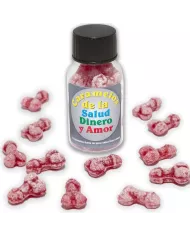 DIABLO PICANTE - 12 BONBONS SANTÉ-ARGENT-AMOUR FORME DE PÉNIS FRAISE/CERISE DIABLO PICANTE - 12 BONBONS SANTÉ-ARGENT-AMOUR FORME DE PÉNIS FRAISE/CERISE