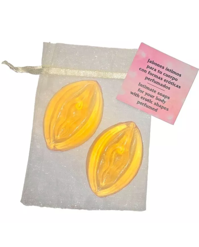 DIABLO PICANTE - 2 SAVONS PARFUMÉS EN FORME DE VAGIN JAUNES