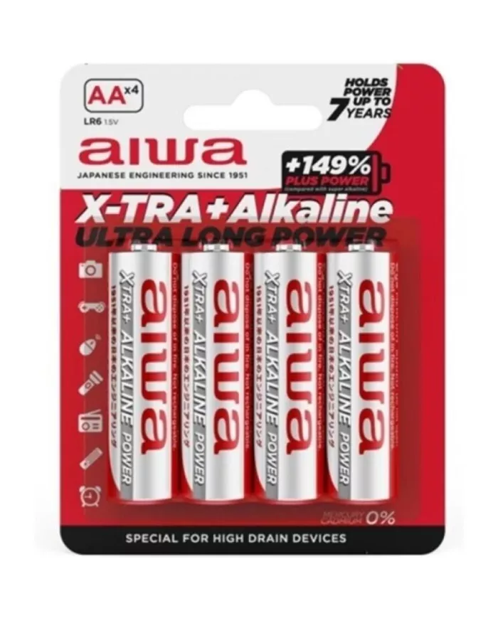 AIWA - PILE ALCALINE X-TRA AA LR6 BLISTER*4 AIWA - PILE ALCALINE X-TRA AA LR6 BLISTER*4