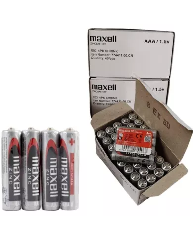 MAXELL - BATTERIE AU MANGANÈSE AAA R03 RÉTRACTABLE*4