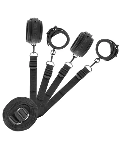 FETISH SUBMISSIVE - ENSEMBLE DE MENOTTES ET LIENS AVEC DOUBLURE EN NOPRÈNE FETISH SUBMISSIVE - ENSEMBLE DE MENOTTES ET LIENS AVEC DOUBLURE EN NOPRÈNE