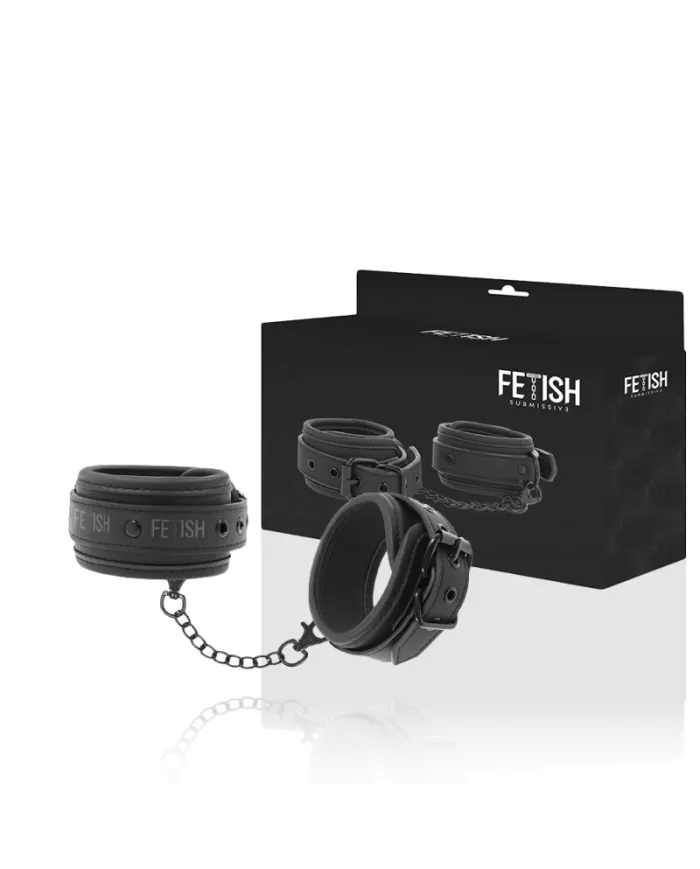 FETISH SUBMISSIVE - CHEVILLES EN CUIR VÉGÉTALIEN AVEC DOUBLURE EN NOPRÈNE FETISH SUBMISSIVE - CHEVILLES EN CUIR VÉGÉTALIEN AVEC DOUBLURE EN NOPRÈNE