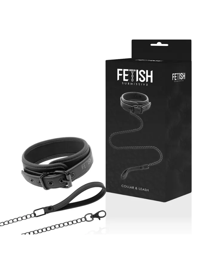 FETISH SUBMISSIVE - COLLIER CHAÎNE DOUBLURE EN NOPRÈNE FETISH SUBMISSIVE - COLLIER CHAÎNE DOUBLURE EN NOPRÈNE