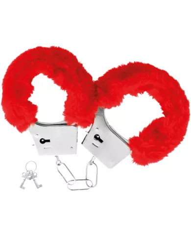 DARKNESS - MENOTTES EN MÉTAL DOUBLÉES ROUGES DARKNESS - MENOTTES EN MÉTAL DOUBLÉES ROUGES