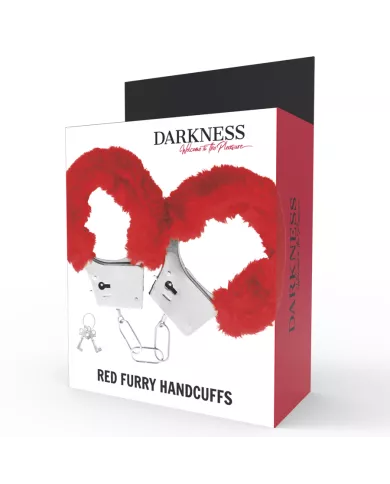 DARKNESS - MENOTTES EN MÉTAL DOUBLÉES ROUGES DARKNESS - MENOTTES EN MÉTAL DOUBLÉES ROUGES