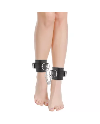 DARKNESS - MENOTTES DE CHEVILLE AJUSTABLES EN CUIR NOIR DARKNESS - MENOTTES DE CHEVILLE AJUSTABLES EN CUIR NOIR