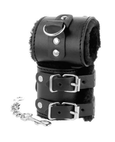 DARKNESS - MENOTTES AJUSTABLES EN CUIR NOIR AVEC DOUBLURE DARKNESS - MENOTTES AJUSTABLES EN CUIR NOIR AVEC DOUBLURE