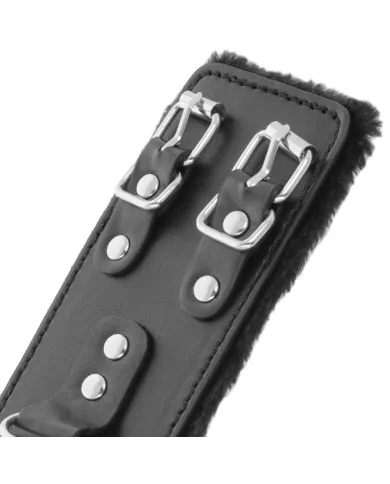 DARKNESS - MENOTTES AJUSTABLES EN CUIR NOIR AVEC DOUBLURE DARKNESS - MENOTTES AJUSTABLES EN CUIR NOIR AVEC DOUBLURE