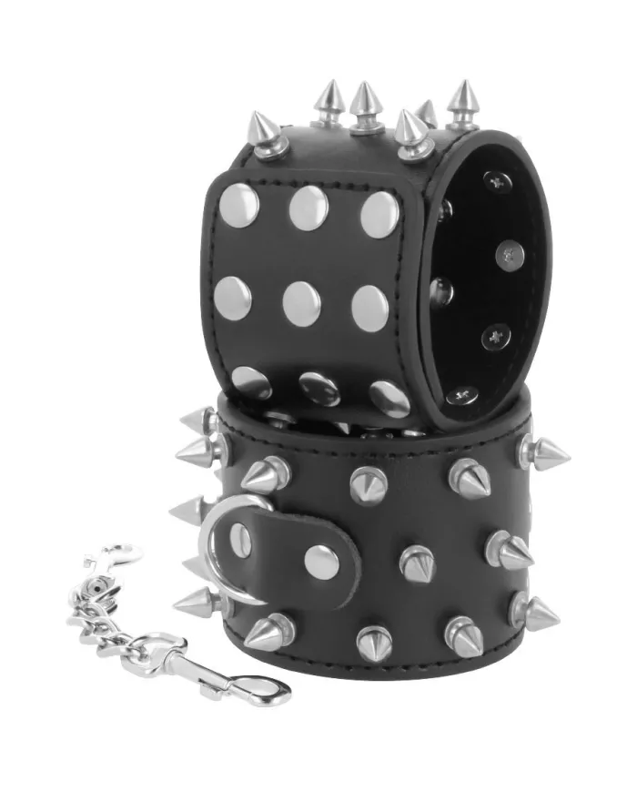 DARKNESS - MENOTTES À POINTES NOIRES SKULLS AND BONES DARKNESS - MENOTTES À POINTES NOIRES SKULLS AND BONES