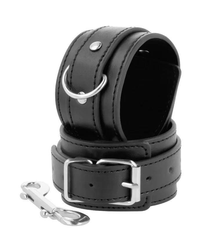 DARKNESS - MENOTTES RÉGLABLES NOIRES AVEC DOUBLE RUBAN DE RENFORT DARKNESS - MENOTTES RÉGLABLES NOIRES AVEC DOUBLE RUBAN DE RENFORT