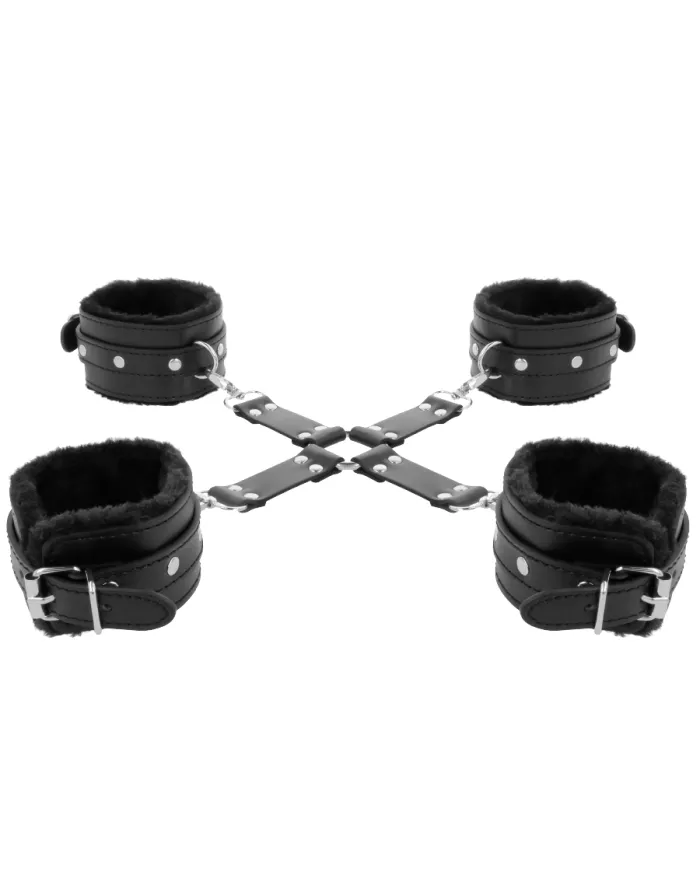 DARKNESS - MENOTTES EN CUIR POUR PIEDS ET MAINS NOIR DARKNESS - MENOTTES EN CUIR POUR PIEDS ET MAINS NOIR