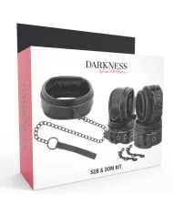 DARKNESS - MENOTTES ET COLLIER EN CUIR NOIR DARKNESS - MENOTTES ET COLLIER EN CUIR NOIR