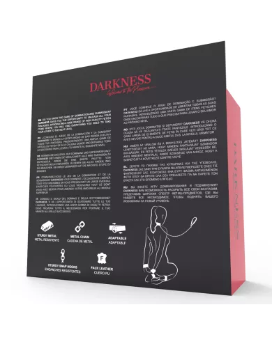 DARKNESS - MENOTTES ET COLLIER EN CUIR NOIR DARKNESS - MENOTTES ET COLLIER EN CUIR NOIR