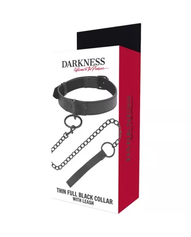 DARKNESS - COLLIER NOIR AVEC CHAÃŽNE DARKNESS - COLLIER NOIR AVEC CHAÃŽNE
