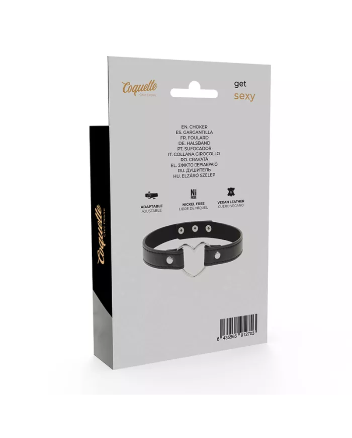 COQUETTE CHIC DESIRE - COLLIER CUIR VEGAN FEMME ACCESSOIRE COEUR COQUETTE CHIC DESIRE - COLLIER CUIR VEGAN FEMME ACCESSOIRE COEUR