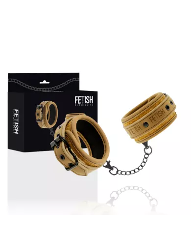 FETISH SUBMISSIVE ORIGIN - MENOTTES EN CUIR VEGAN AVEC DOUBLURE EN NÉOPRÈNE FETISH SUBMISSIVE ORIGIN - MENOTTES EN CUIR VEGAN AVEC DOUBLURE EN NÉOPRÈNE