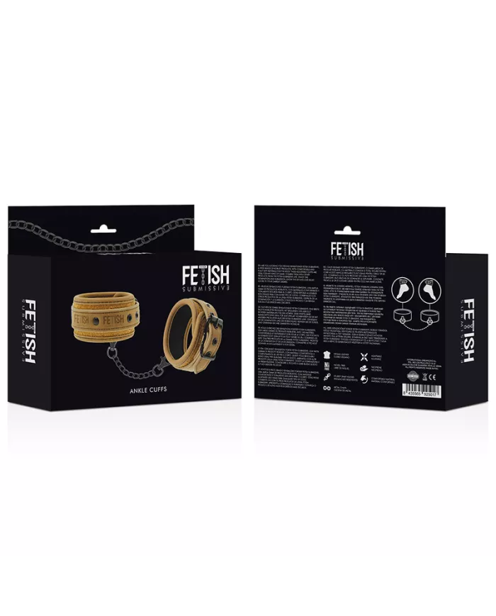 FETISH SUBMISSIVE ORIGEN - MENOTTES DE CHEVILLE EN CUIR VÉGÉTALIEN AVEC DOUBLURE EN NÉOPRÈNE FETISH SUBMISSIVE ORIGEN - MENOTTES DE CHEVILLE EN CUIR VÉGÉTALIEN AVEC DOUBLURE EN NÉOPRÈNE