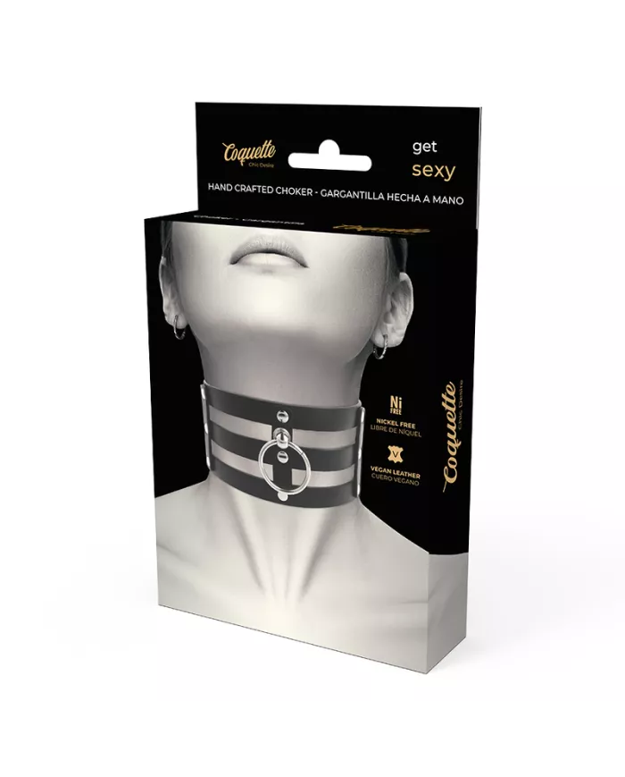 COQUETTE CHIC DESIRE - RAS DE COU EN CUIR VÉGAN STYLE FÉTICHE