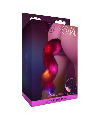 Plug anal Licorne avec queue lumineuse - Taboom