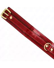 KINK - COLLIER AJUSTABLE ROUGE VIN AVEC DÉTAILS DORÉS 29-42,5 CM X 4 CM