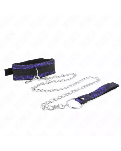 KINK - COLLIER COURT EN DENTELLE DE VELOURS AVEC CEINTURE 105 CM AVEC GARNITURE EN NYLON 44 X 5,5 CM KINK - COLLIER COURT EN DENTELLE DE VELOURS AVEC CEINTURE 105 CM AVEC GARNITURE EN NYLON 44 X 5,5 CM