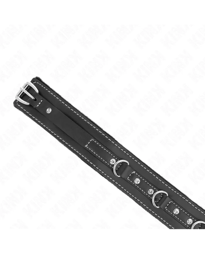 KINK - COLLIER EN CUIR PVC AVEC CEINTURE 105 CM RIVET STRASS 41,5 X 4 CM
