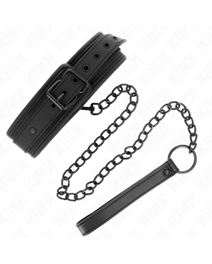 KINK - COLLIER DE BONDAGE EN NÉOPRÈNE MODÈLE 1 AVEC CEINTURE 78 CM RÉGLABLE 37,5 X 49,5 CM