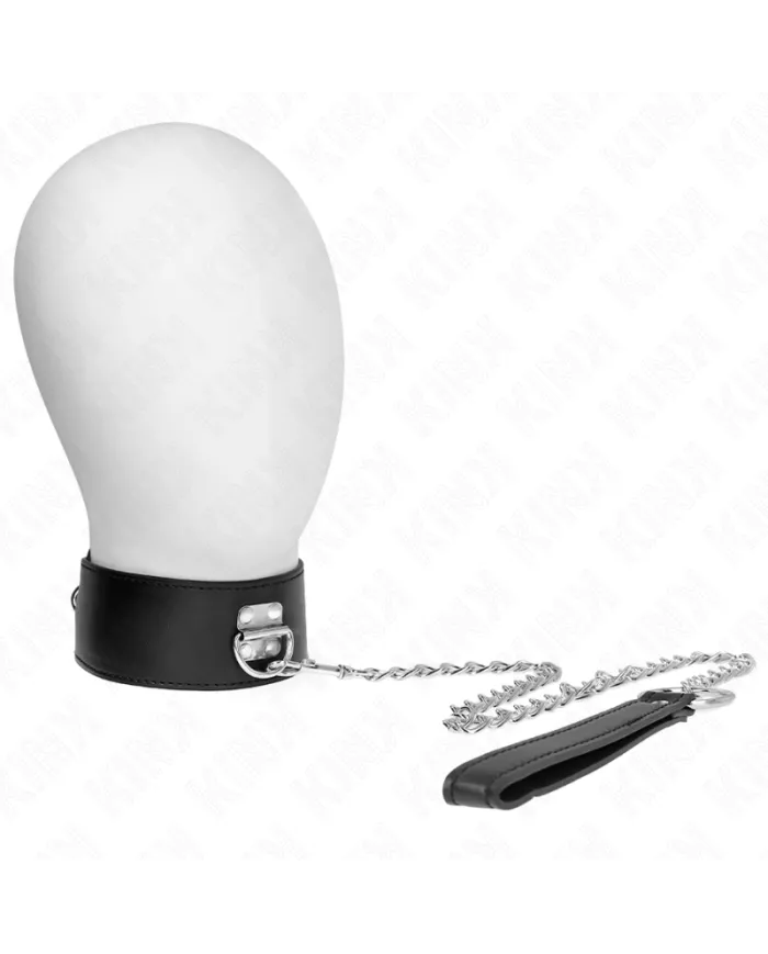 KINK - COLLIER AVEC CEINTURE 65 CM AVEC LARGE BRACELET NOIR AJUSTABLE 33,5-41 CM X 5 CM