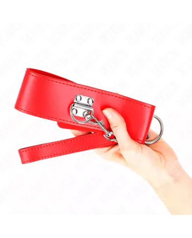 KINK - COLLIER AVEC CEINTURE 65 CM AVEC LARGE BRACELET ROUGE AJUSTABLE 33,5-41 CM X 5 CM KINK - COLLIER AVEC CEINTURE 65 CM AVEC LARGE BRACELET ROUGE AJUSTABLE 33,5-41 CM X 5 CM