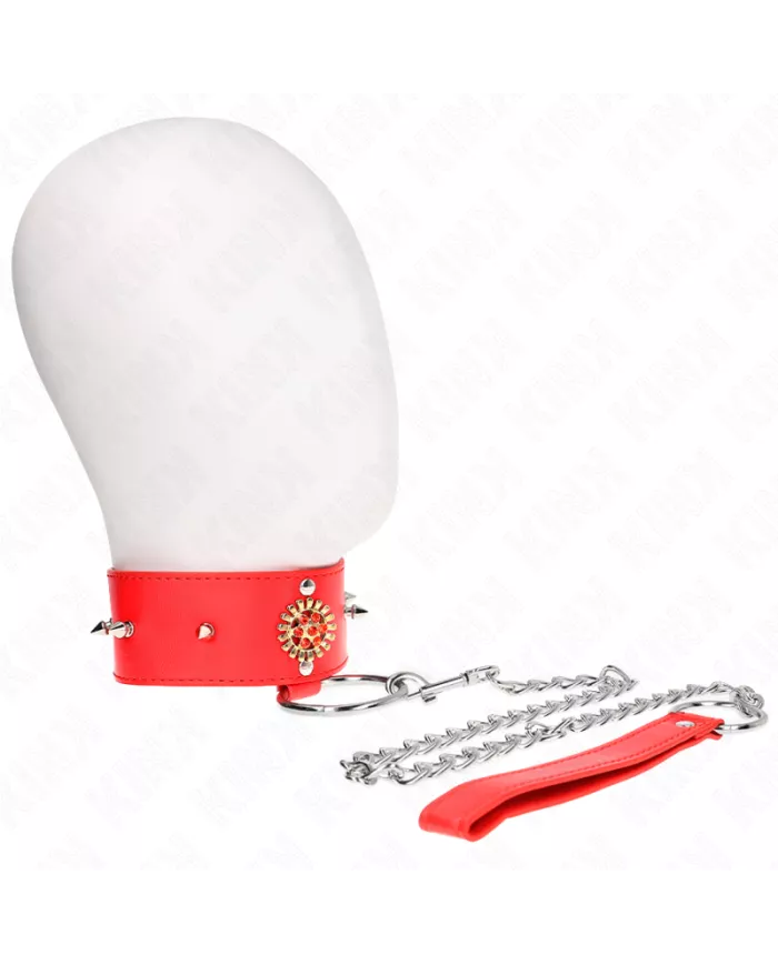 KINK - COLLIER DIAMANTS ROUGES AVEC CEINTURE 65 CM AJDUSTABLE 35-51 CM X 7 CM