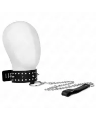 KINK - COLLIER AVEC LAISSE 65 CM AVEC CLOUS ARGENTÉS MODÈLE 1 AJUSTABLE 36-43 CM X 5 CM