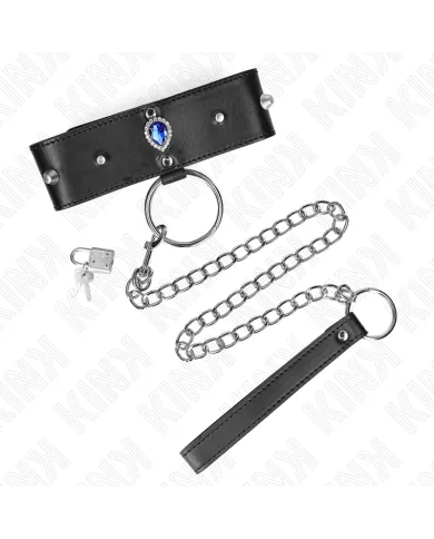 KINK - COLLIER 65 CM AVEC BRACELET AVEC DIAMANTS BLEU AJUSTABLE 36-43 CM X 5 CM KINK - COLLIER 65 CM AVEC BRACELET AVEC DIAMANTS BLEU AJUSTABLE 36-43 CM X 5 CM