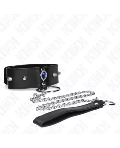 KINK - COLLIER 65 CM AVEC BRACELET AVEC DIAMANTS BLEU AJUSTABLE 36-43 CM X 5 CM KINK - COLLIER 65 CM AVEC BRACELET AVEC DIAMANTS BLEU AJUSTABLE 36-43 CM X 5 CM