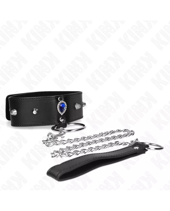KINK - COLLIER 65 CM AVEC BRACELET AVEC DIAMANTS BLEU AJUSTABLE 36-43 CM X 5 CM
