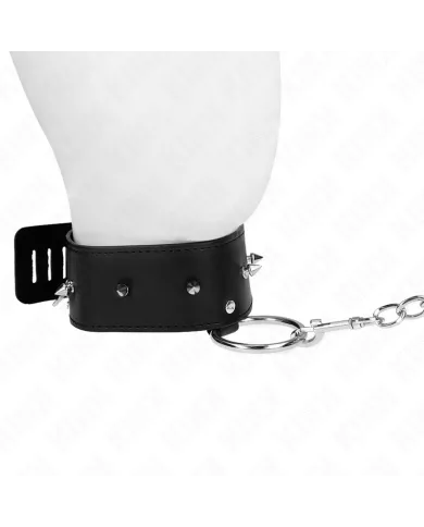 KINK - COLLIER 65 CM AVEC LAISSE AVEC CLOUS ARGENTÉS MODÈLE 2 RÉGLABLE 36-43 CM X 5 CM KINK - COLLIER 65 CM AVEC LAISSE AVEC CLOUS ARGENTÉS MODÈLE 2 RÉGLABLE 36-43 CM X 5 CM