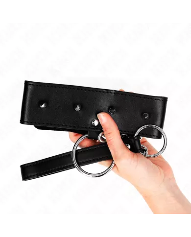 KINK - COLLIER 65 CM AVEC LAISSE AVEC CLOUS ARGENTÉS MODÈLE 2 RÉGLABLE 36-43 CM X 5 CM KINK - COLLIER 65 CM AVEC LAISSE AVEC CLOUS ARGENTÉS MODÈLE 2 RÉGLABLE 36-43 CM X 5 CM